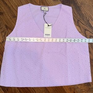 Tuckernuck Women's Valerie Feminine Eyelet Tank Top -XXL - Lavender - NWT!